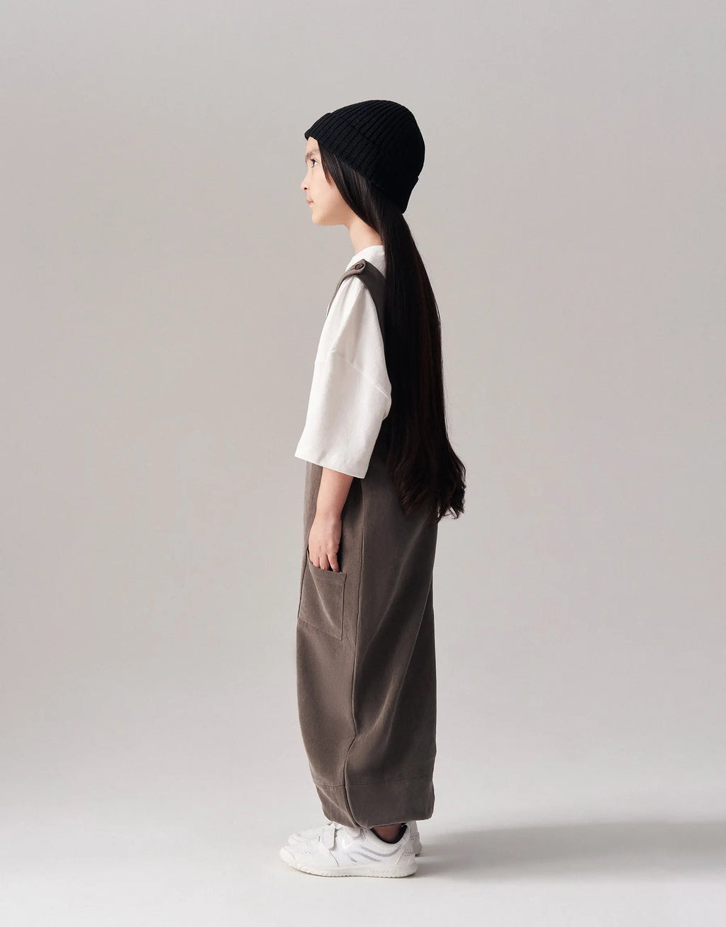 V-neck overalls | Khaki