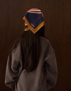 Cotton scarf | Red and navy blue