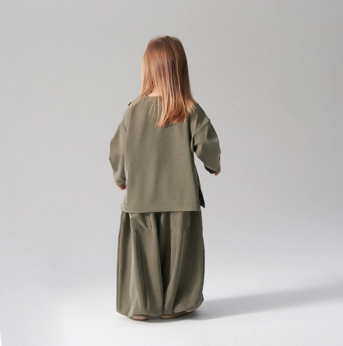 Ensemble pull et pantalon fluide | Kaki