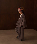 Modal cardigan and pants set | Plum