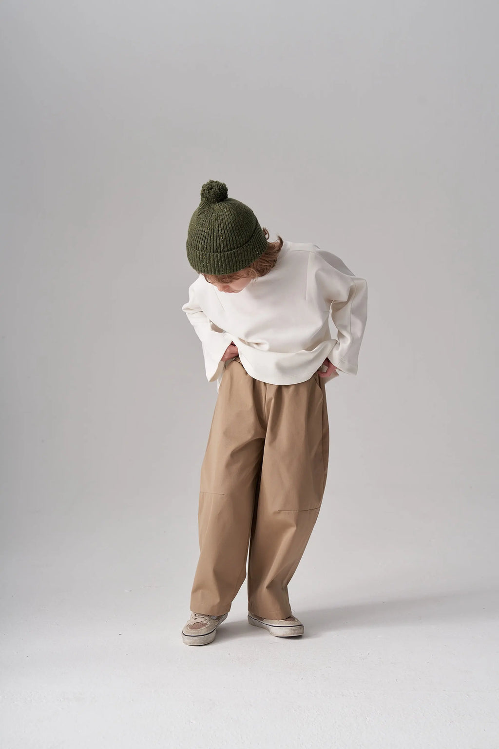 Single-pleat pants - Beige MINILUCA
