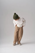 Single-pleat pants - Beige MINILUCA