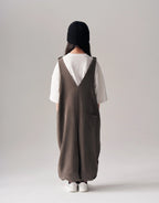 V-neck overalls | Khaki