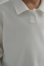 Polo met lange mouwen | Ecru