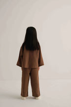 Ensemble gilet et pantalon en lin - Brun MINILUCA