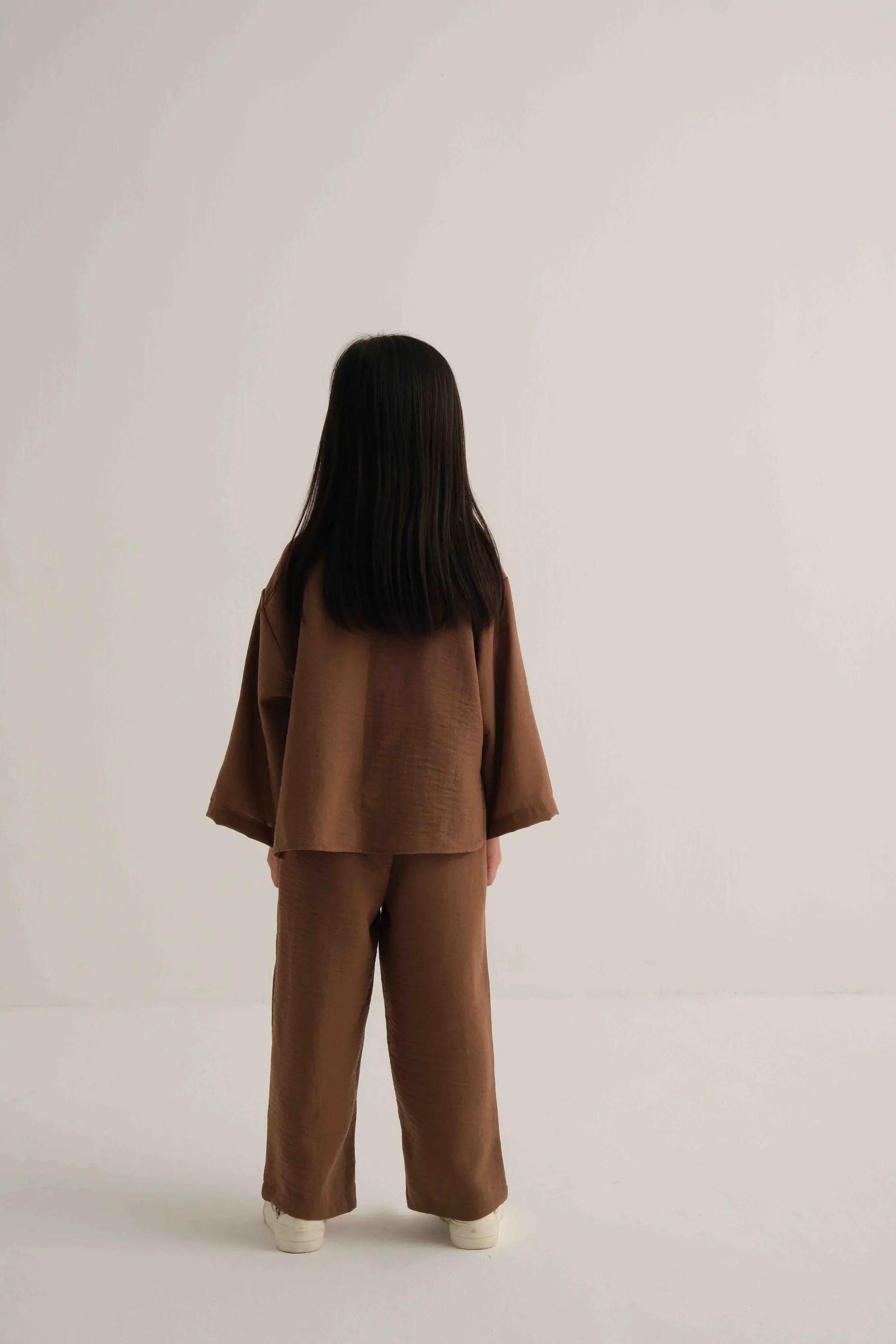 Ensemble gilet et pantalon en lin - Brun MINILUCA