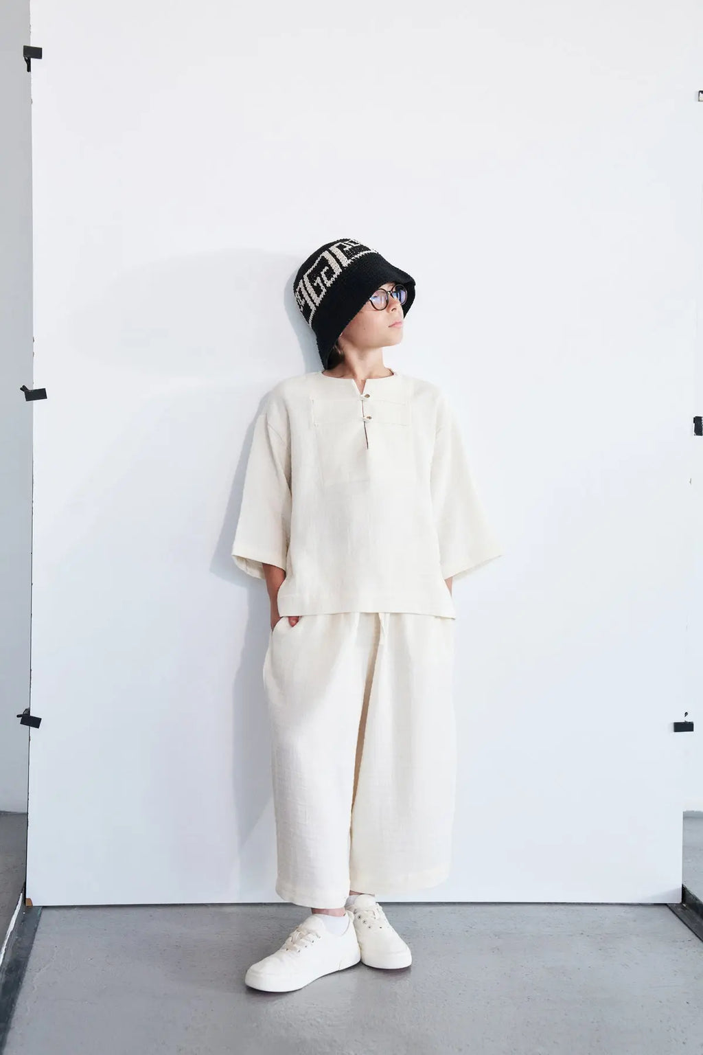 Ensemble oversize en gaze de coton | Écru