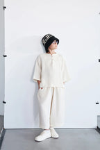 Ensemble oversize en gaze de coton | Écru