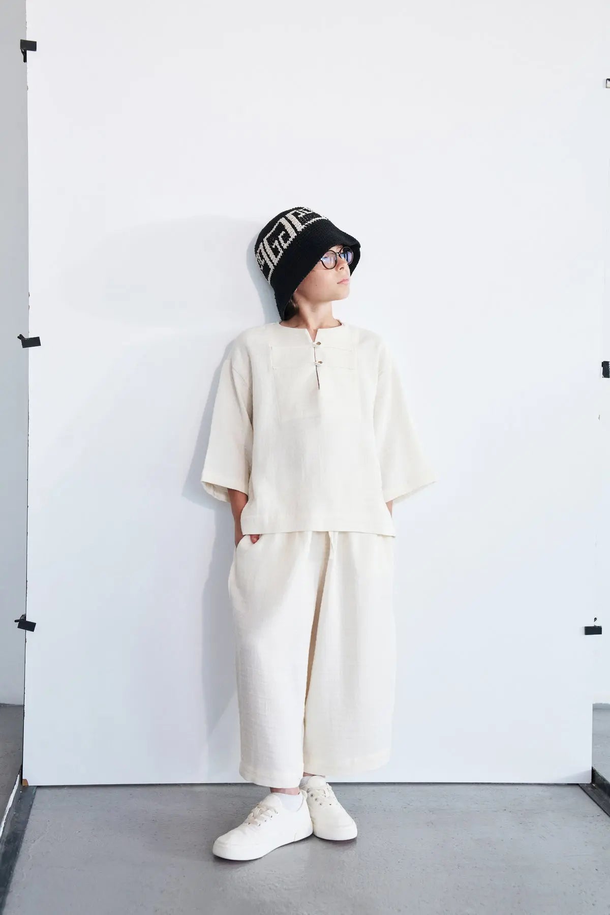 Ensemble oversize en gaze de coton | Écru