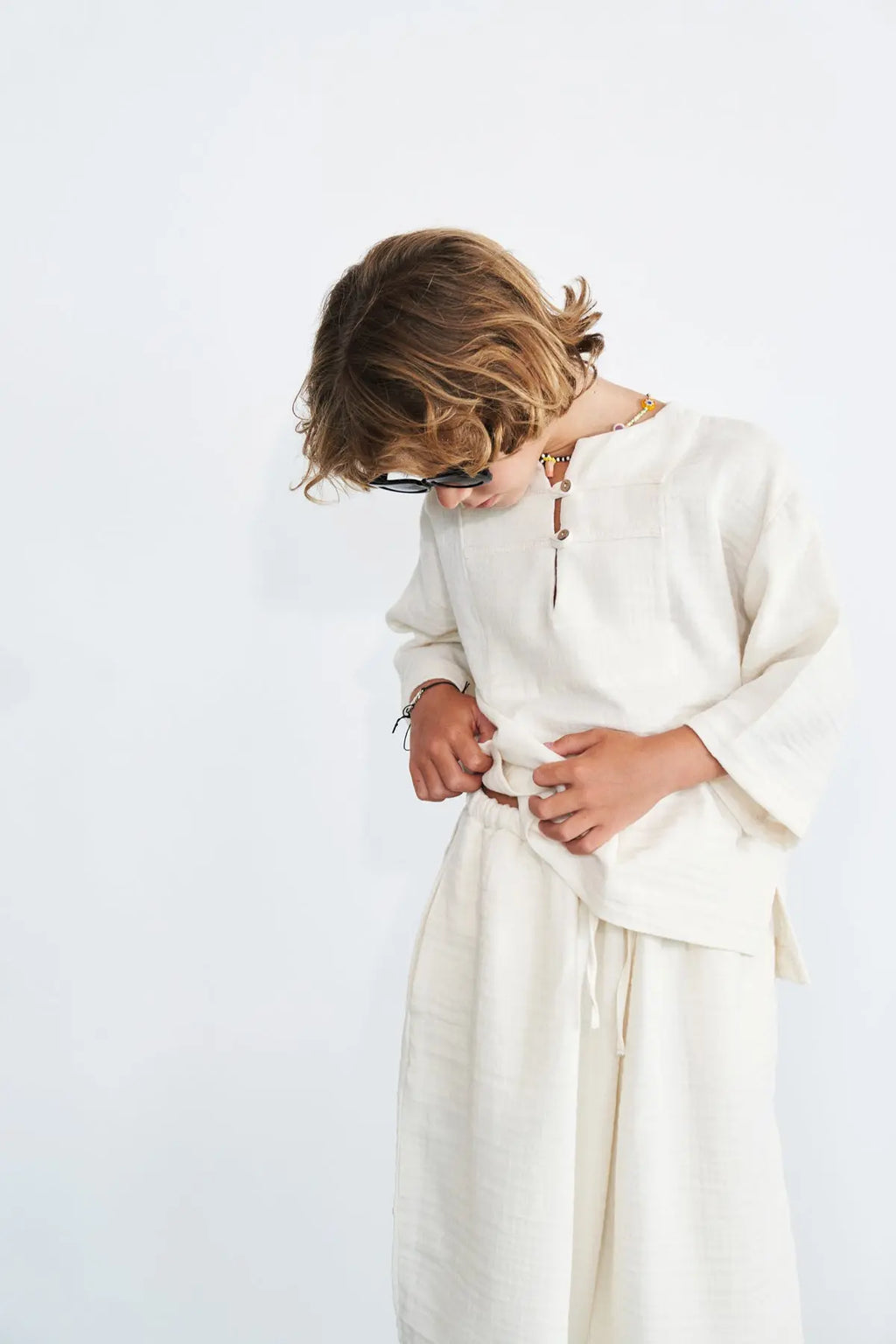 Ensemble oversize en gaze de coton | Écru