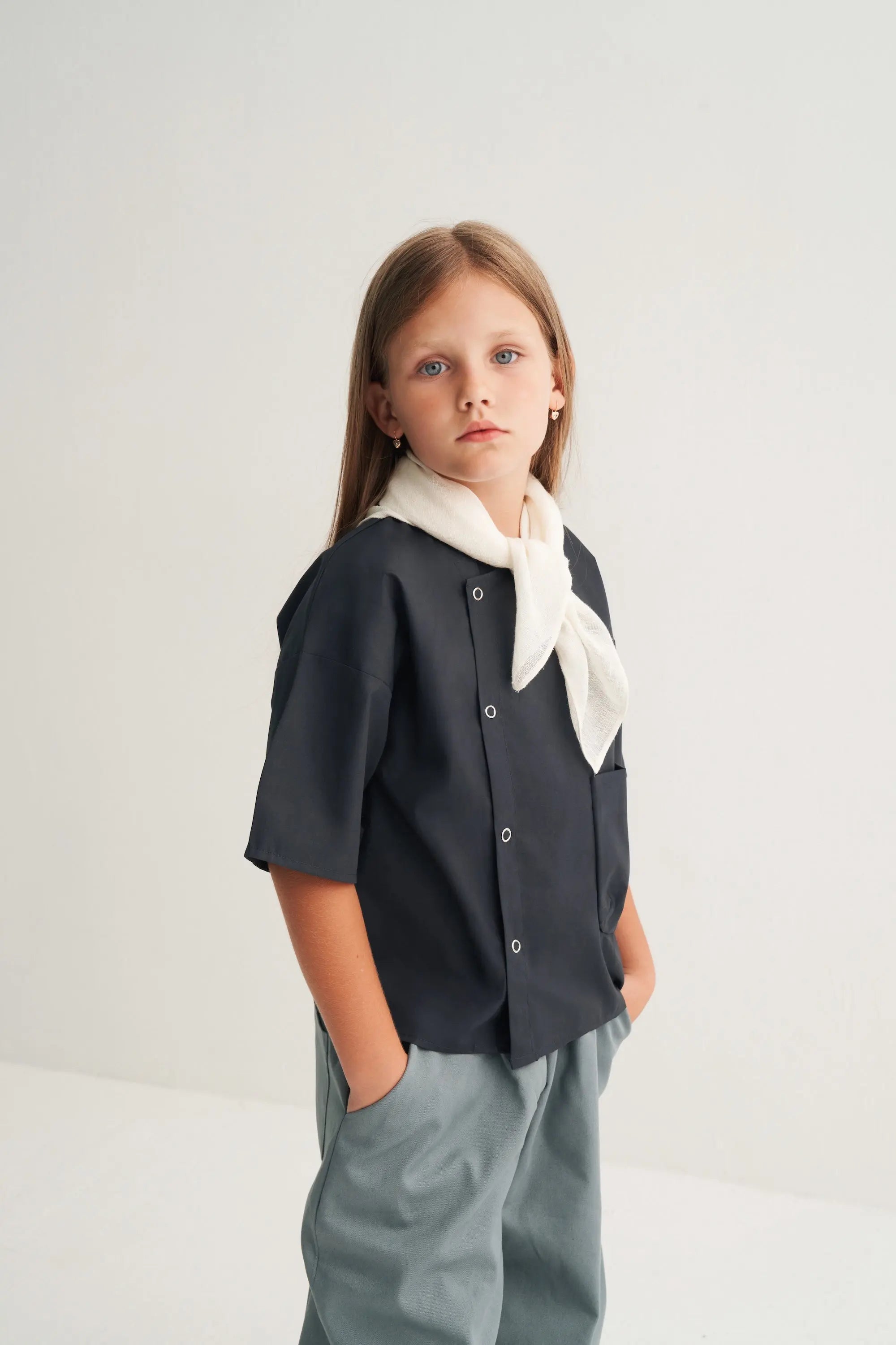 Chemise à manches courtes - Bleu marine MINILUCA