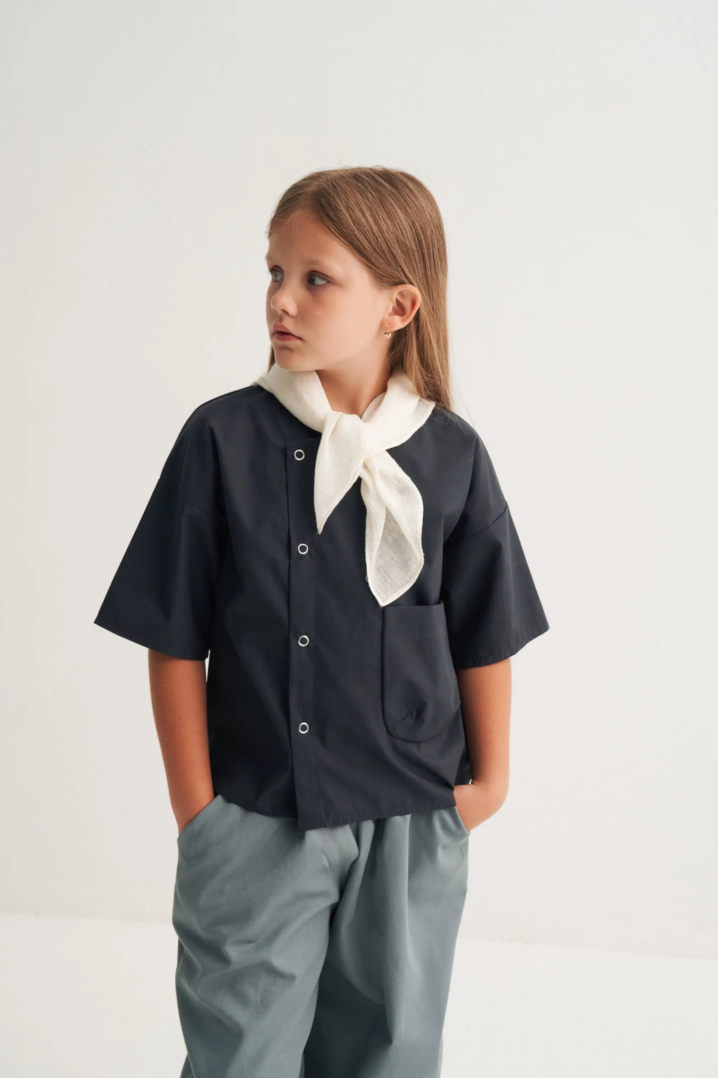 Chemise à manches courtes - Bleu marine MINILUCA