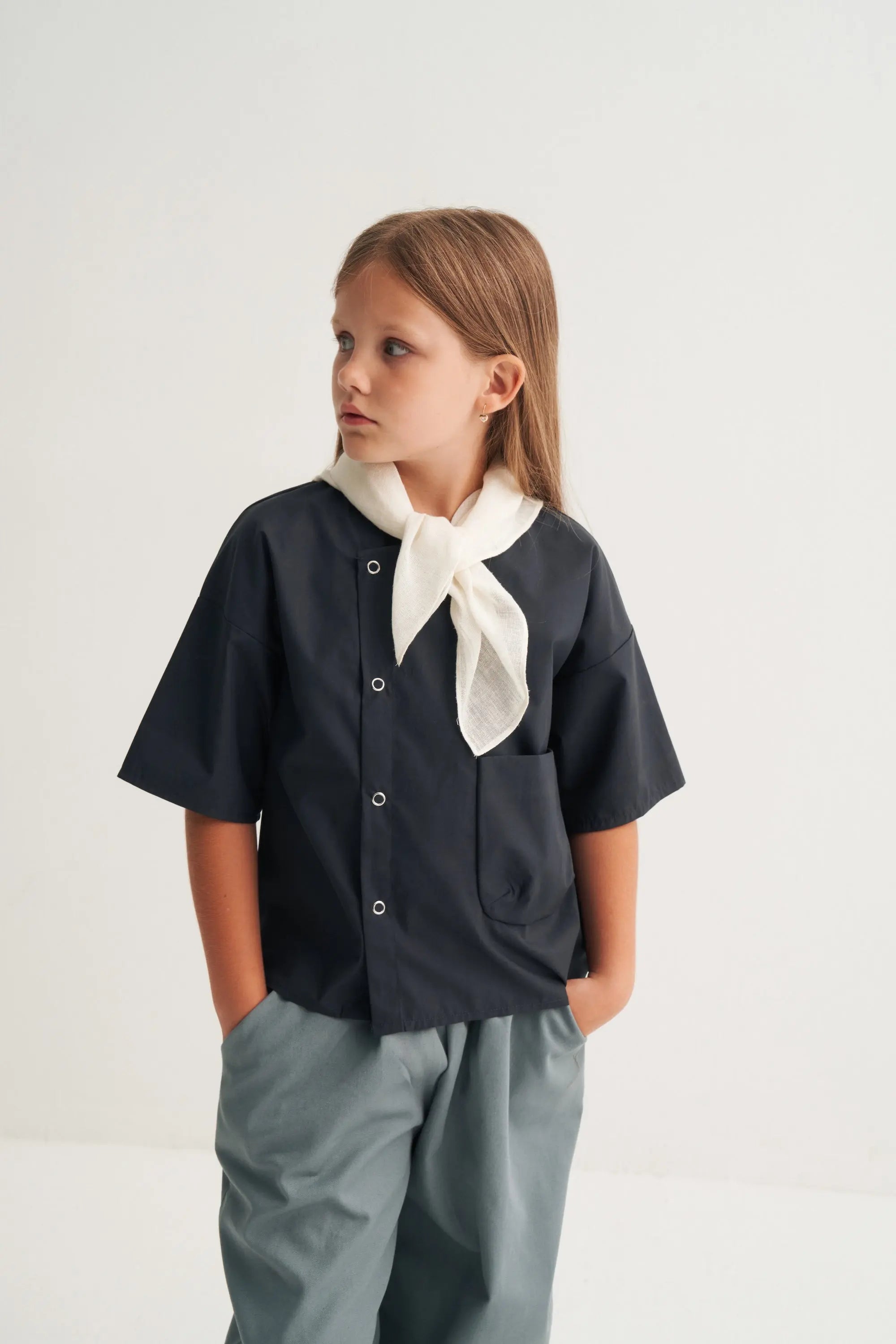 Chemise à manches courtes - Bleu marine MINILUCA