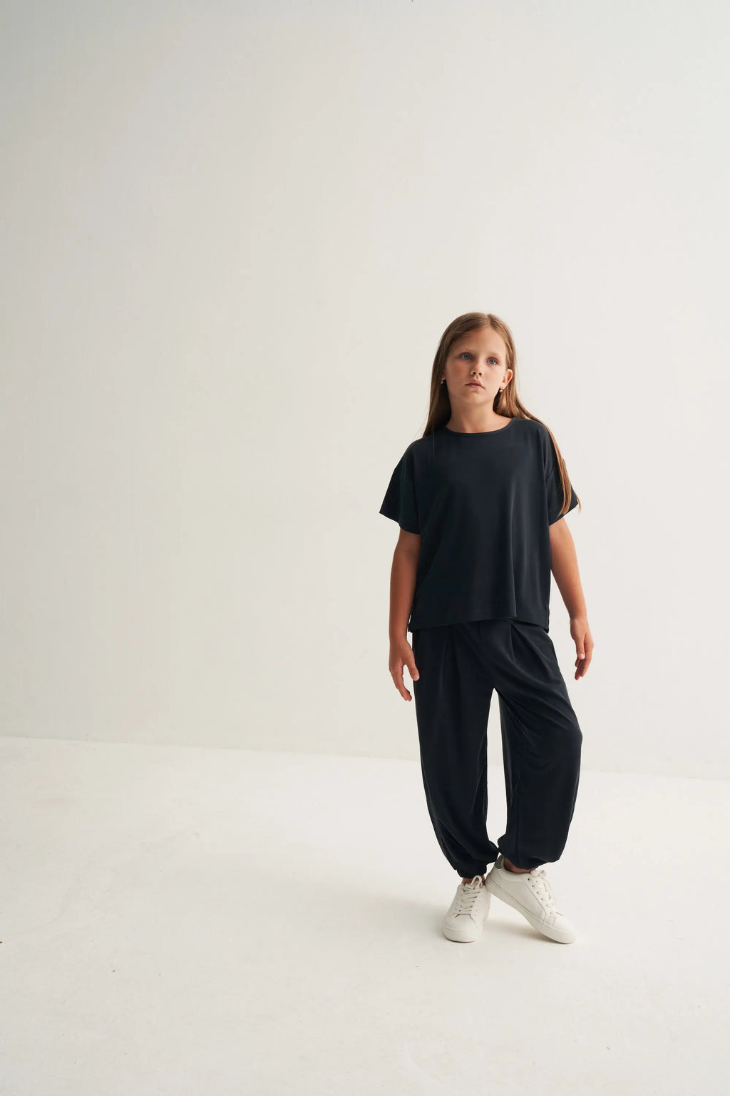 Ensemble t-shirt et pantalon fluide  - Bleu nuit MINILUCA
