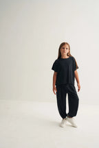 Ensemble t-shirt et pantalon fluide  - Bleu nuit MINILUCA