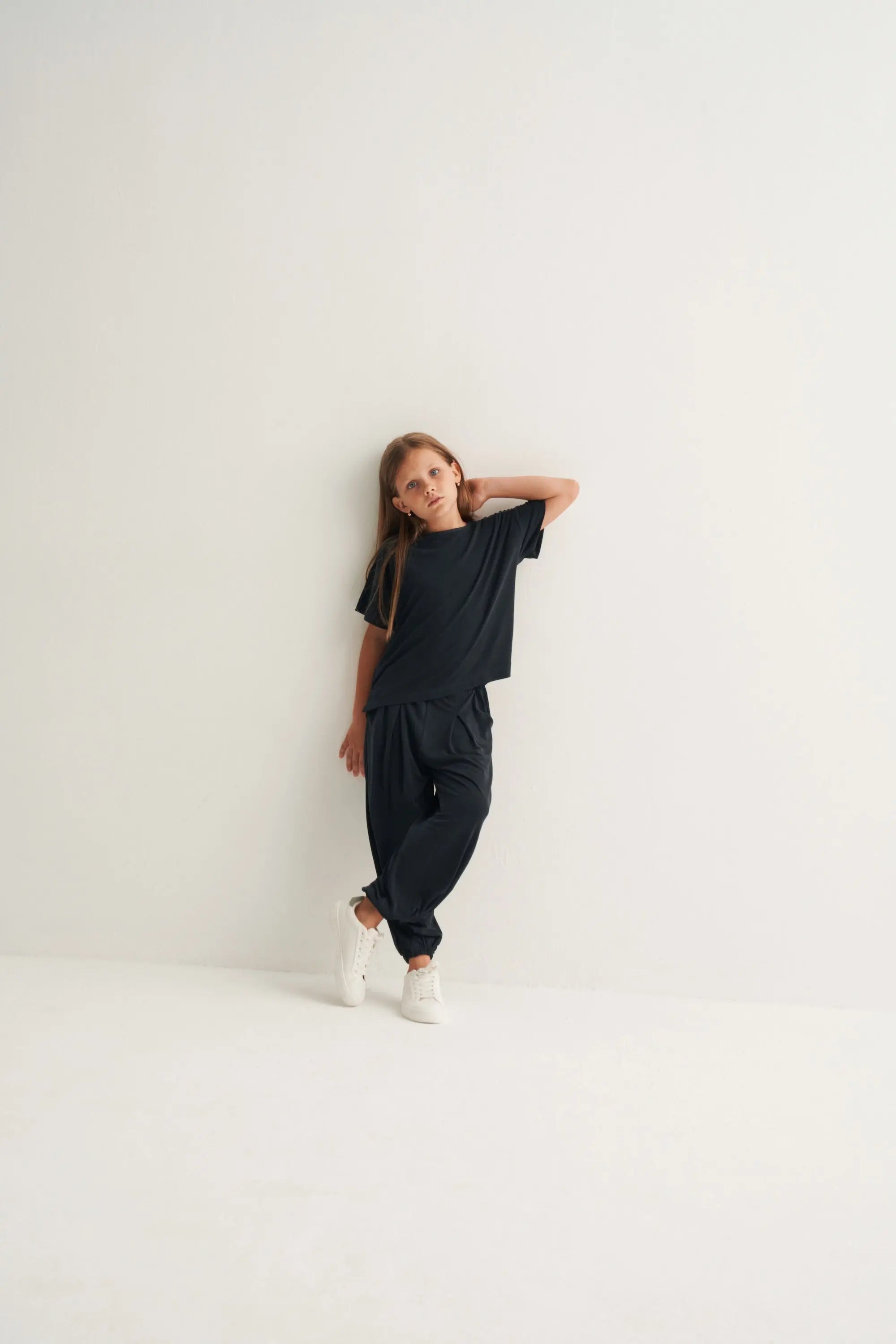 Ensemble t-shirt et pantalon fluide  - Bleu nuit MINILUCA