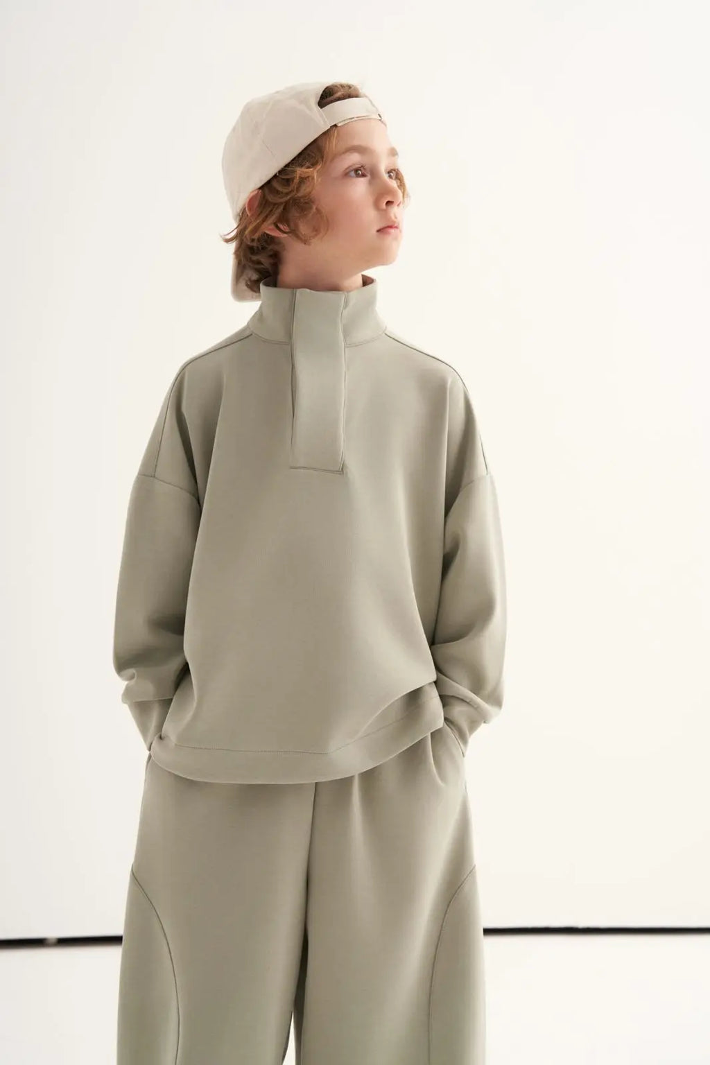 Ensemble à col montant | Vert sauge