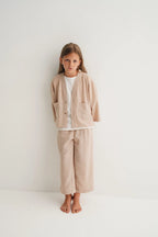 Ensemble gilet et pantalon en lin - Beige naturel MINILUCA