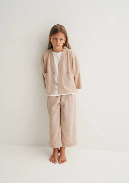 Ensemble gilet et pantalon en lin - Beige naturel MINILUCA