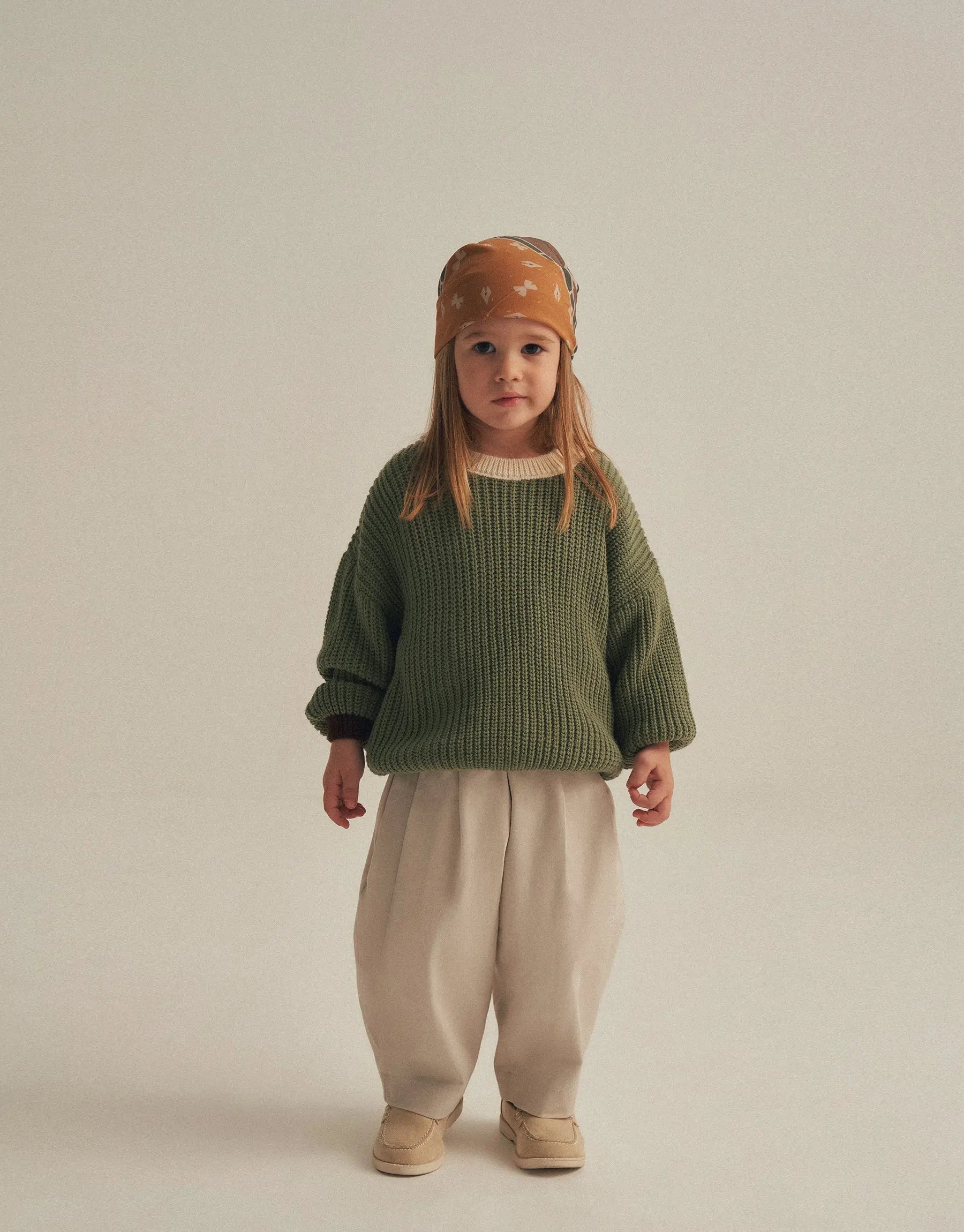 Textured Knit Sweater - Green MINILUCA