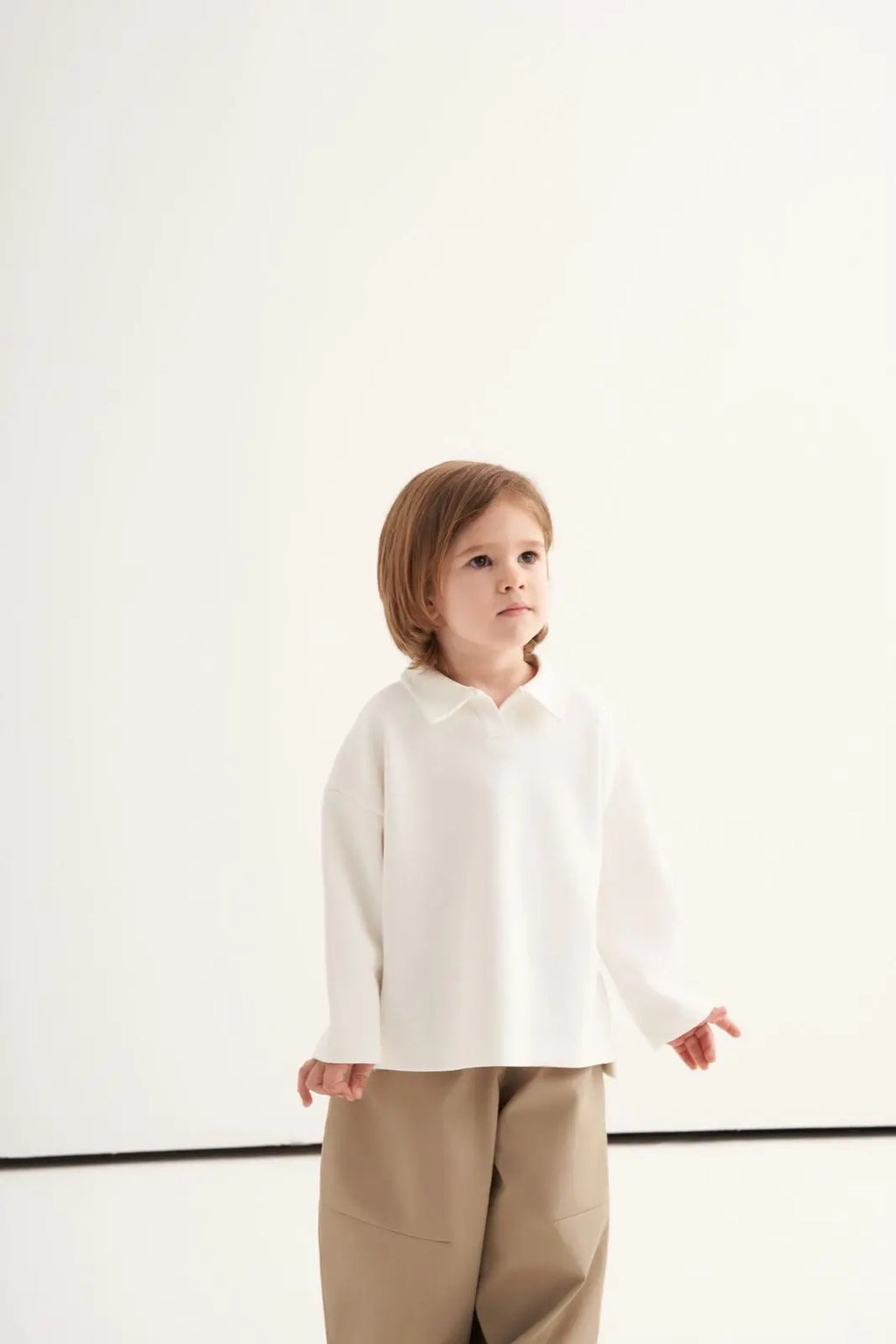 Polo met lange mouwen | Ecru