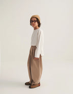Double-pleated pants - Beige MINILUCA