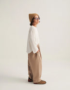 Double-pleated pants - Beige MINILUCA