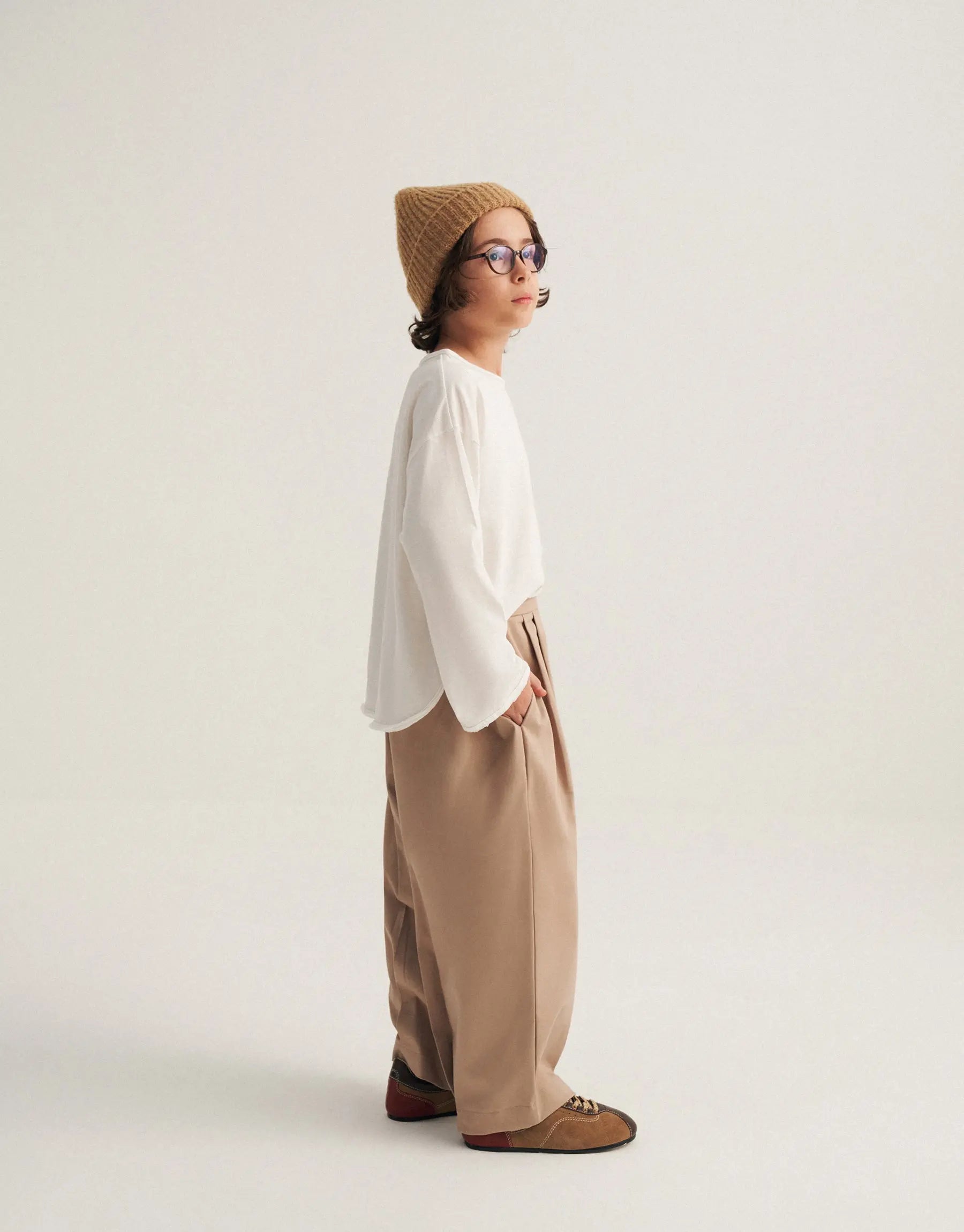 Pantalon à double pince - Beige MINILUCA