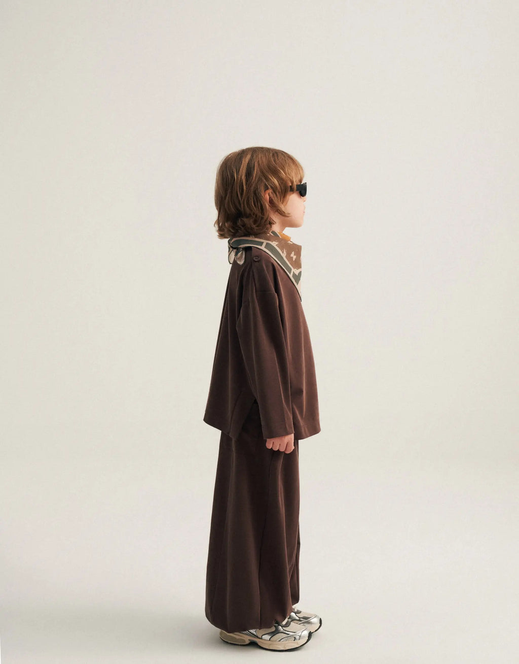 Ensemble pull et pantalon fluide - Brun MINILUCA
