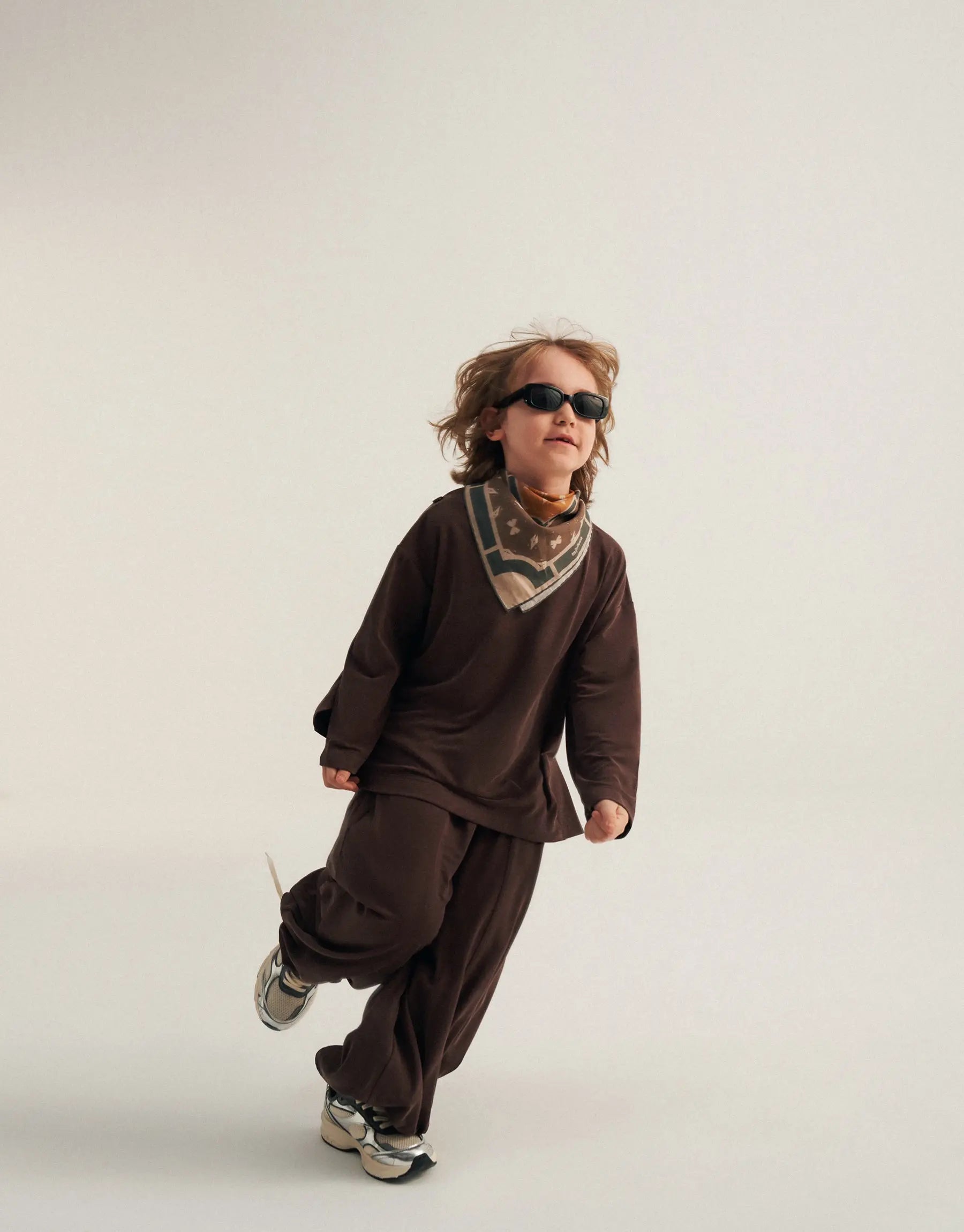 Ensemble pull et pantalon fluide - Brun MINILUCA