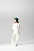 Ensemble t-shirt et pantalon en coton - Écru MINILUCA
