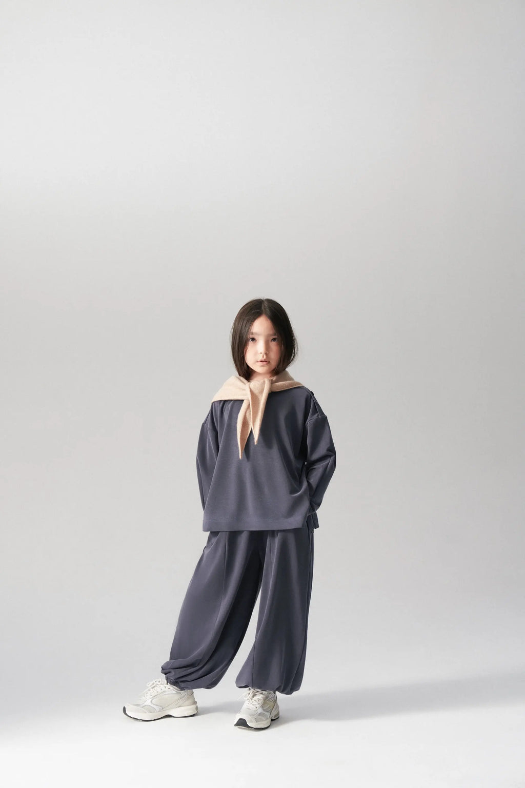 Ensemble pull et pantalon fluide - Bleu fumé MINILUCA