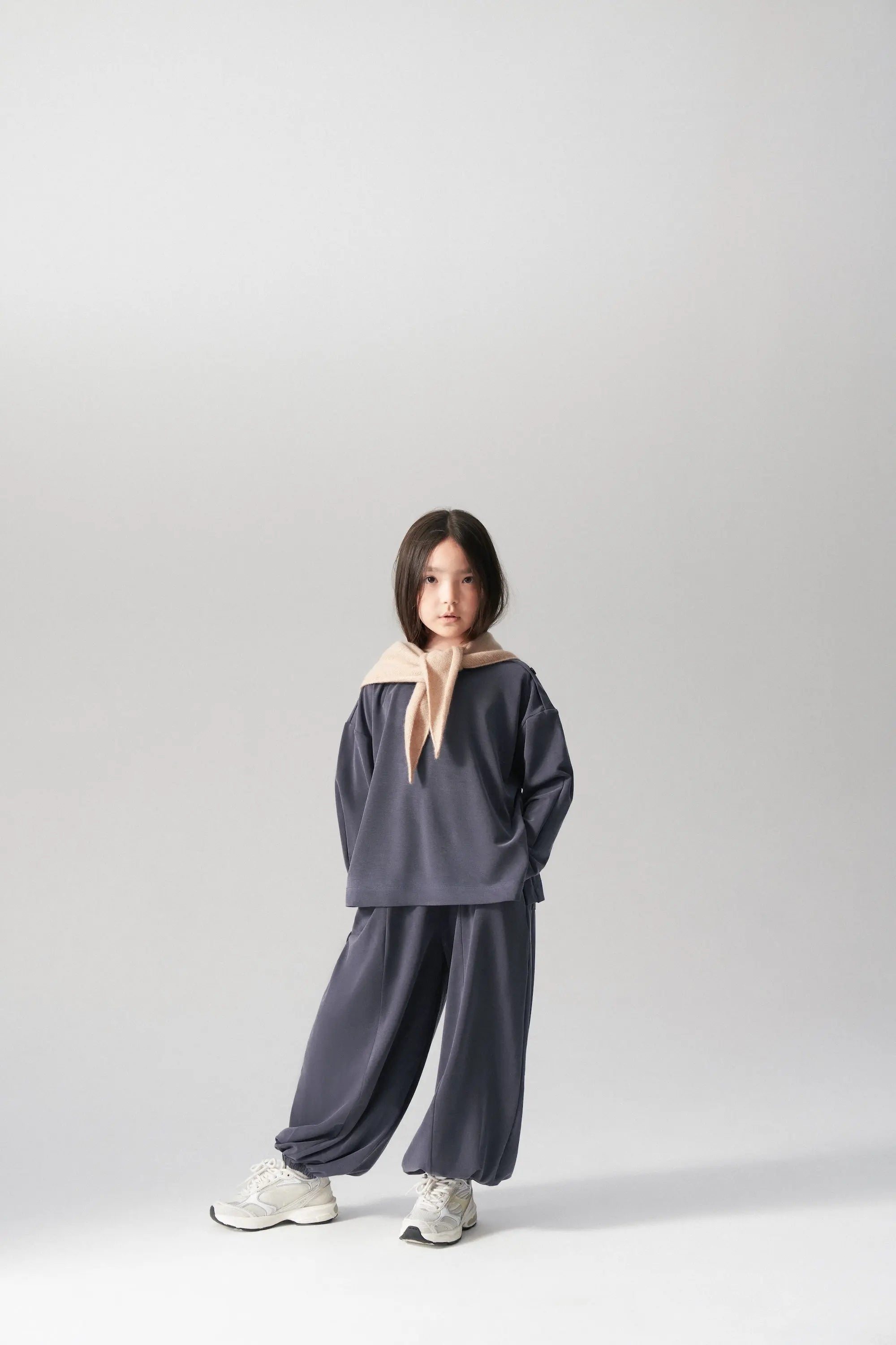 Ensemble pull et pantalon fluide - Bleu fumé MINILUCA