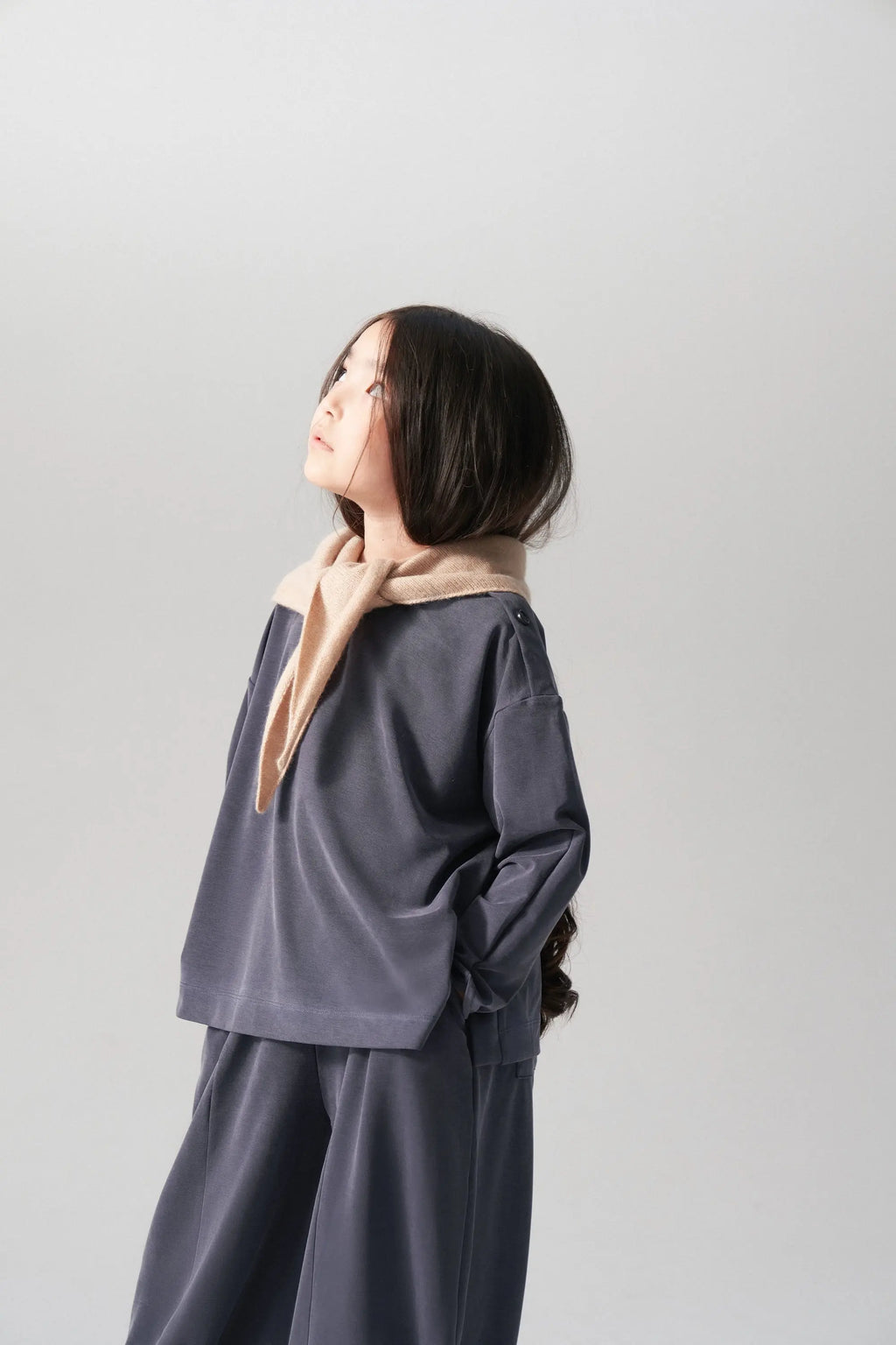 Ensemble pull et pantalon fluide - Bleu fumé MINILUCA