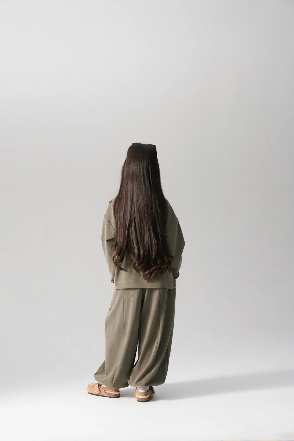 Ensemble pull et pantalon fluide - Kaki MINILUCA
