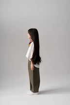 Pantalon à double pince- Kaki MINILUCA