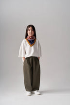 Pantalon à double pince- Kaki MINILUCA
