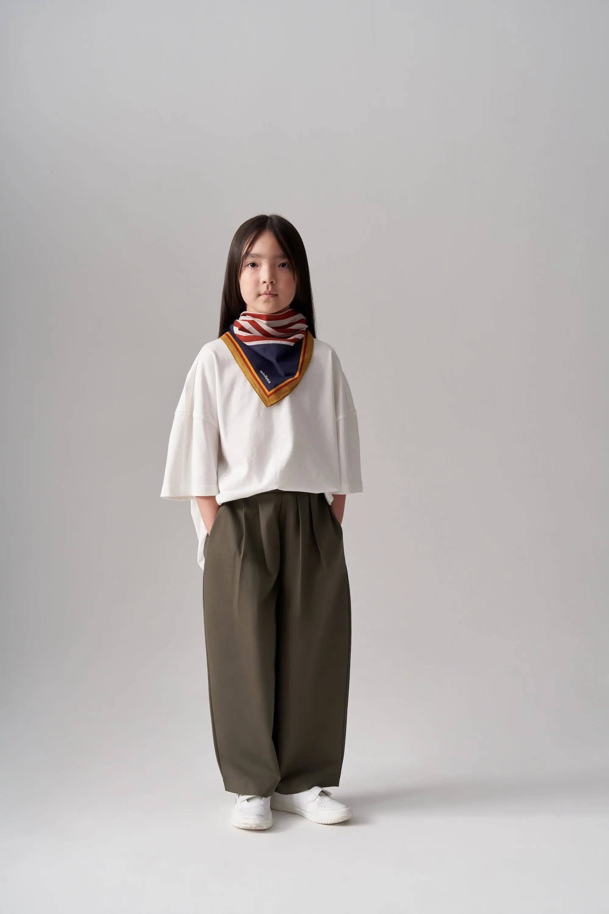 Pantalon à double pince- Kaki MINILUCA