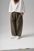 Pantalon à double pince- Kaki MINILUCA