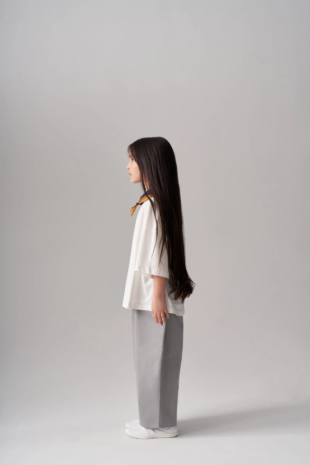 Single-pleat pants - Light gray MINILUCA