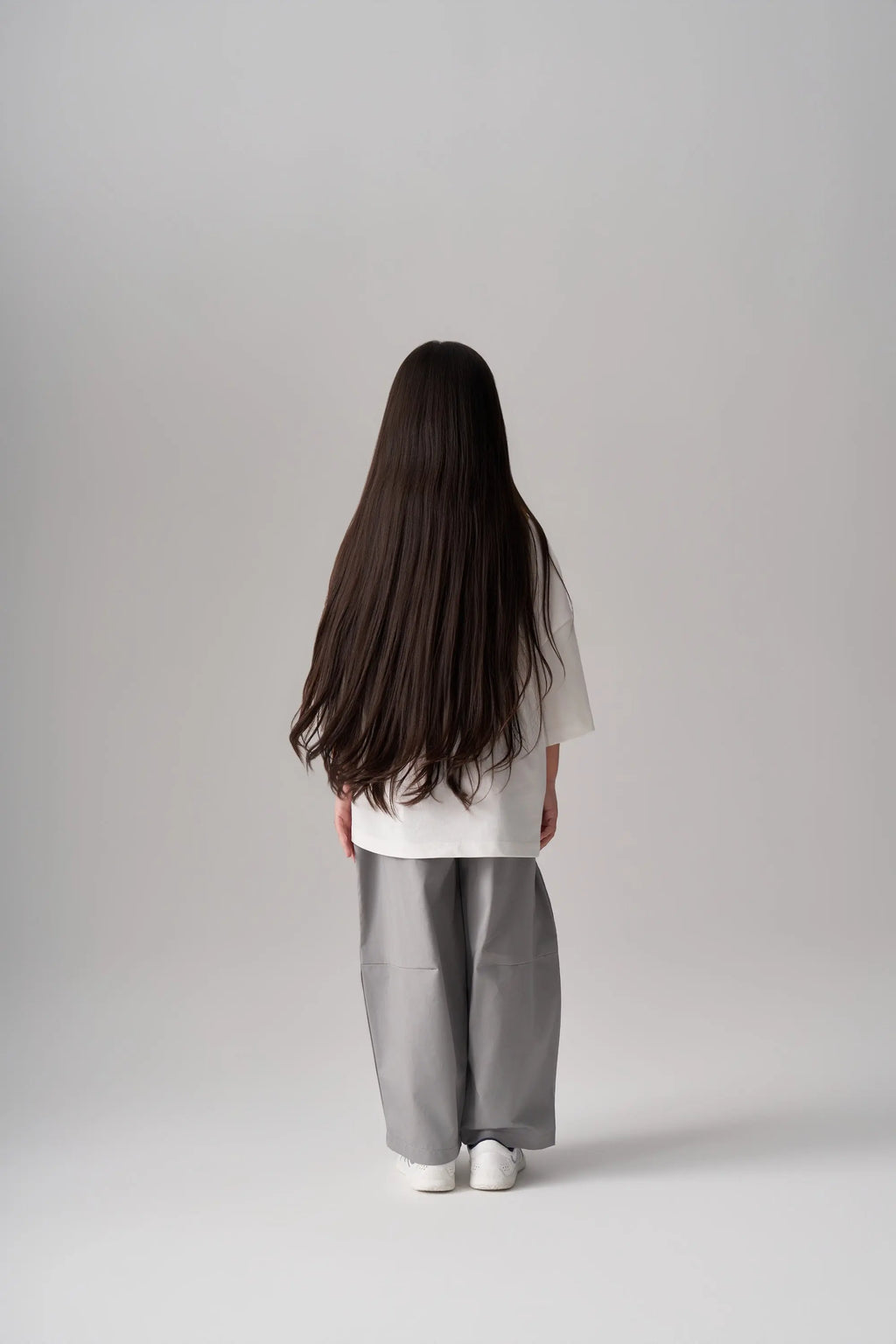 Single-pleat pants - Light gray MINILUCA