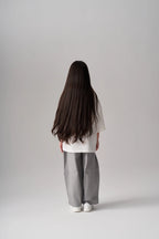 Single-pleat pants - Light gray MINILUCA