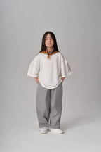 Single-pleat pants - Light gray MINILUCA