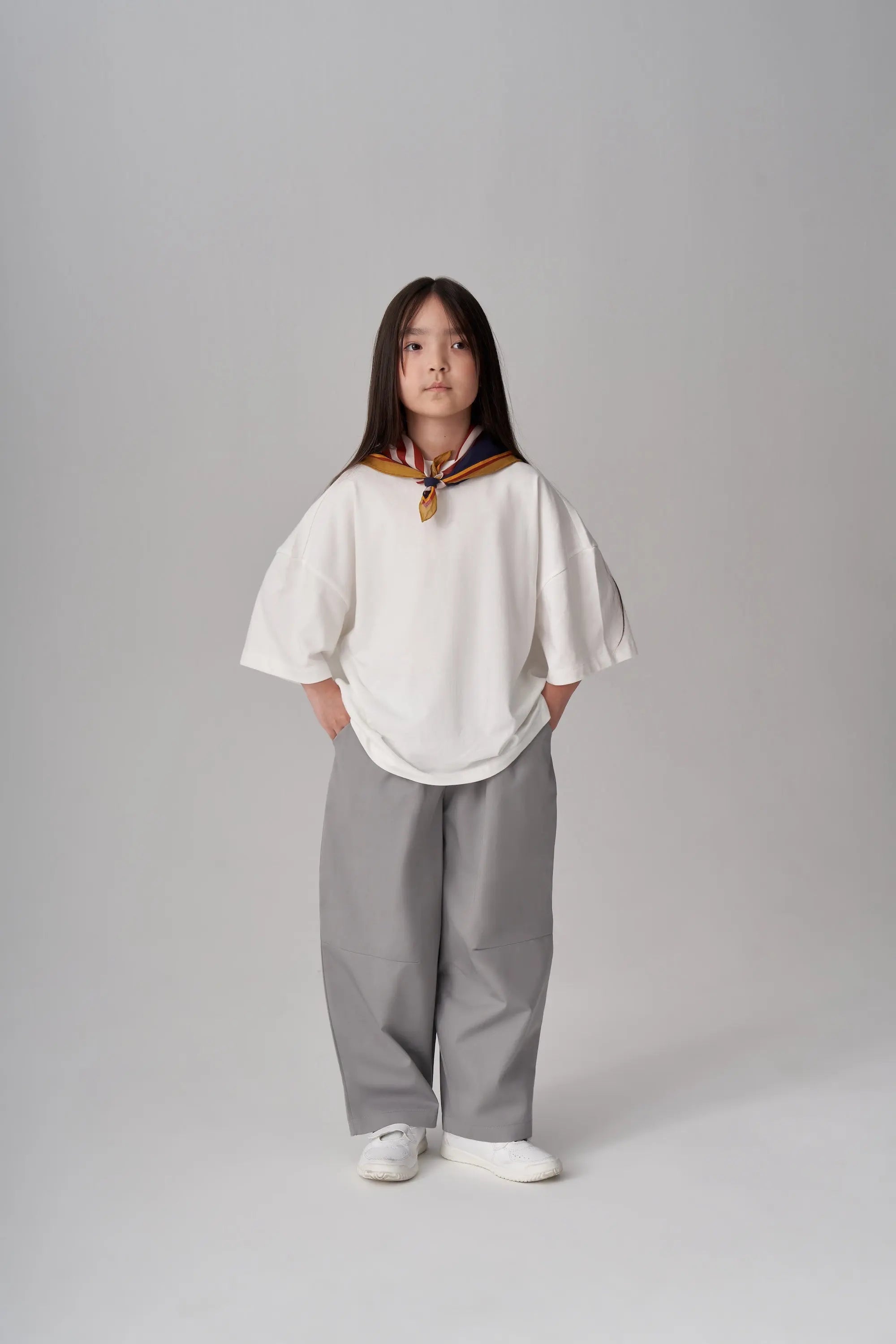 Pantalon à pince simple- Gris clair MINILUCA