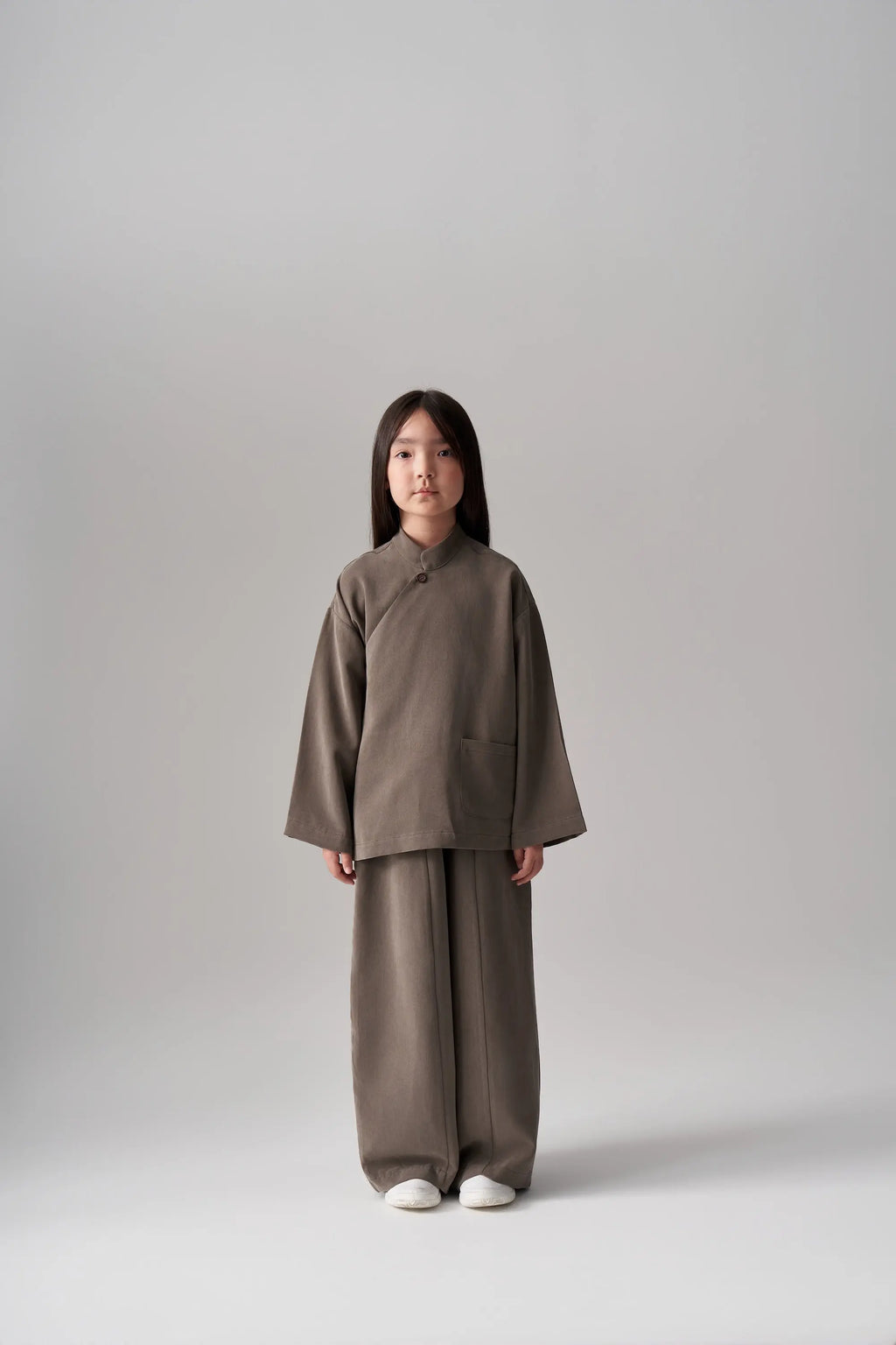 Ensemble kimono et pantalon en modal - Kaki MINILUCA
