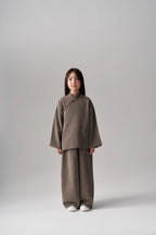 Ensemble kimono et pantalon en modal - Kaki MINILUCA