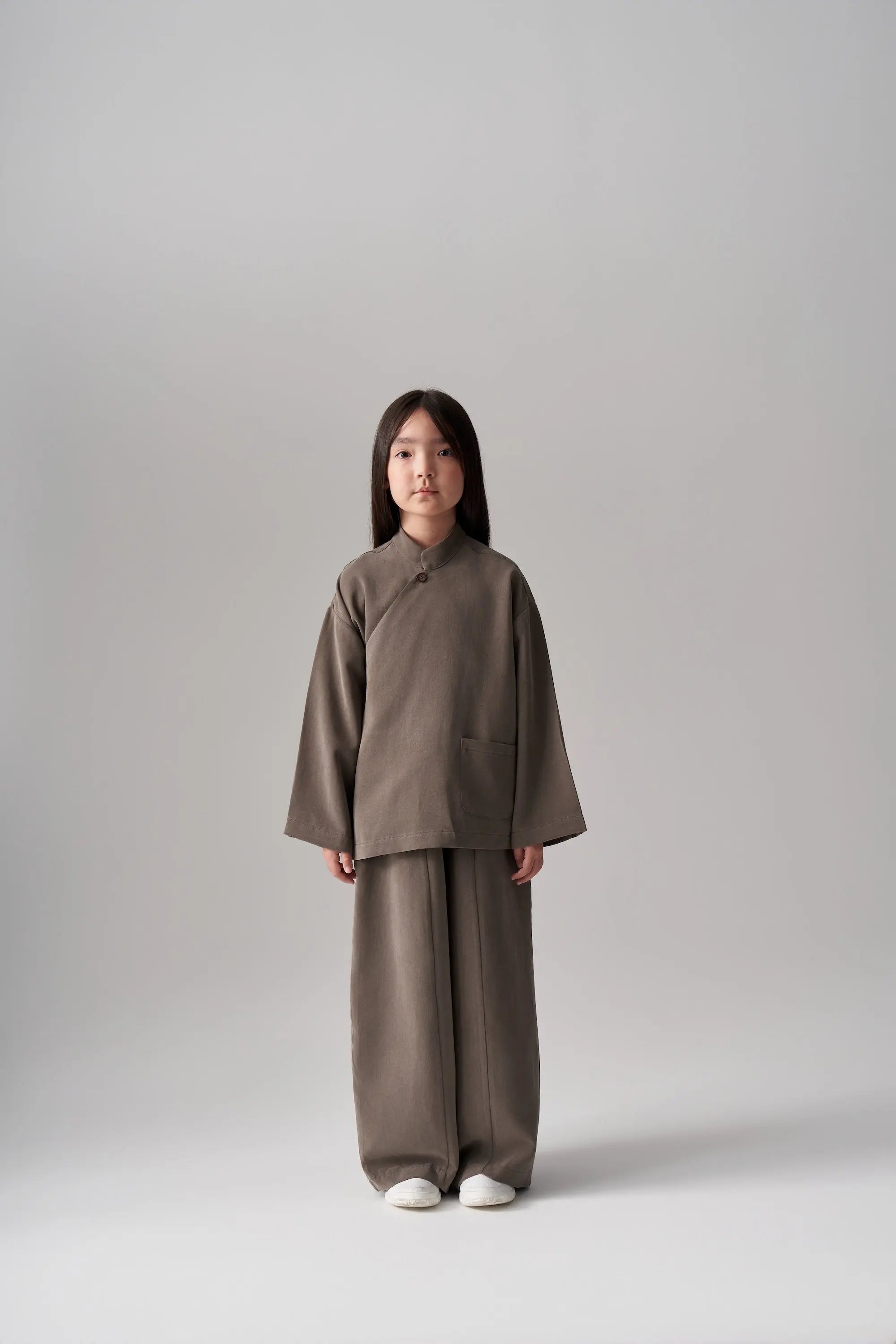 Ensemble kimono et pantalon en modal - Kaki MINILUCA