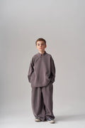 Ensemble kimono et pantalon en modal - Gris taupe MINILUCA