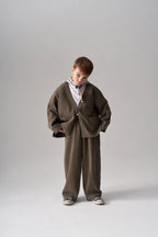 Ensemble gilet et pantalon en modal - Kaki MINILUCA