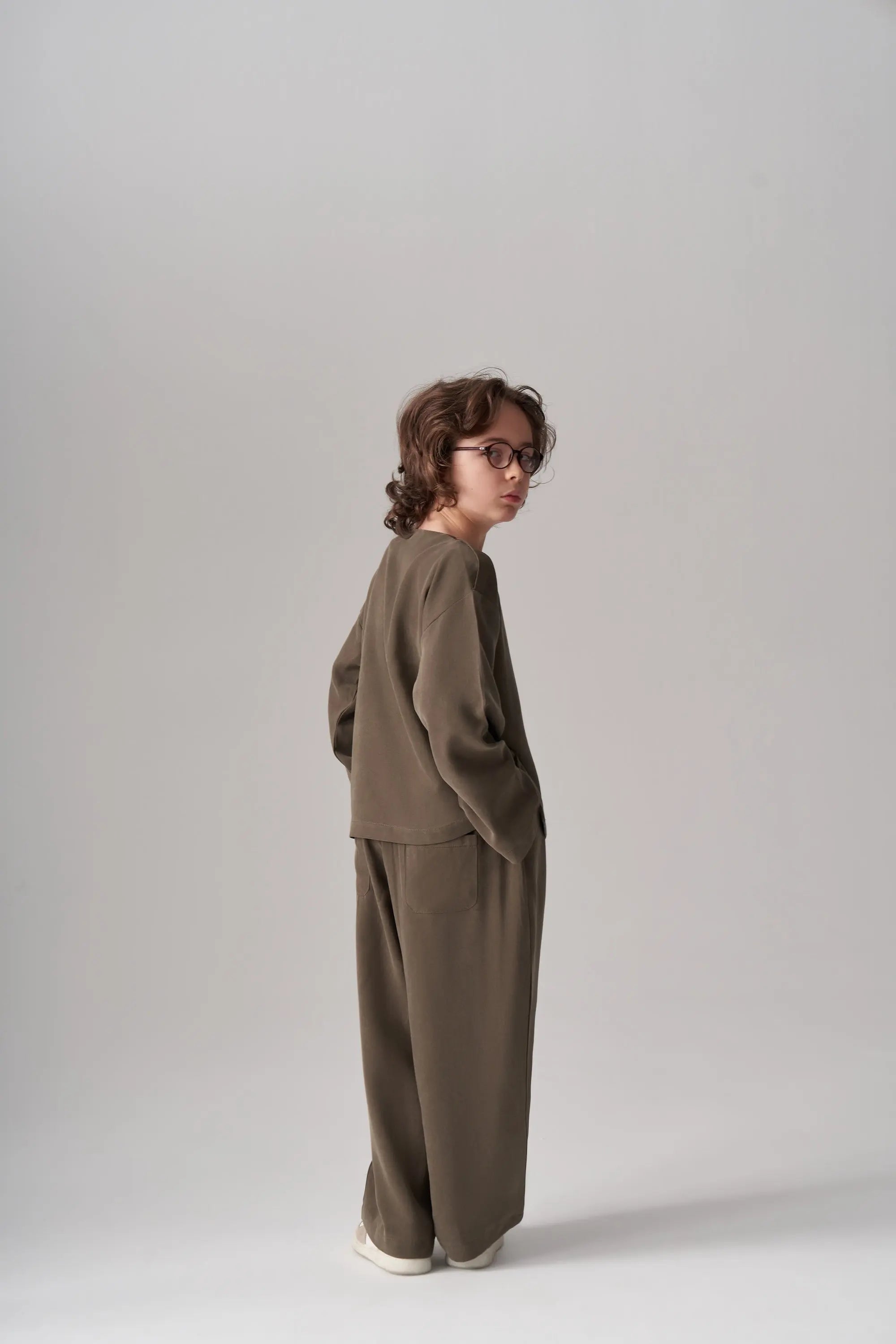 Ensemble pull et pantalon en modal - Kaki MINILUCA
